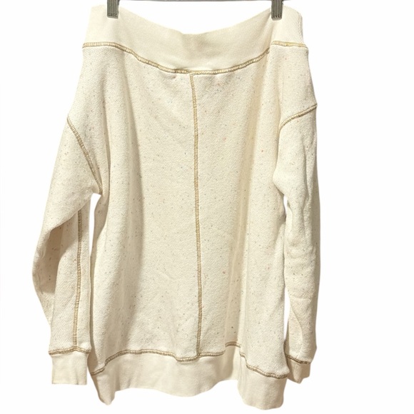 Anthropologie Pilcro Slouchy Dotted Off the Shoulder Sweatshirt - Picture 3 of 4